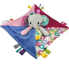 Bright Starts Taggies Elephant Lovey Security Blanket Blankie Plush Tags Circles