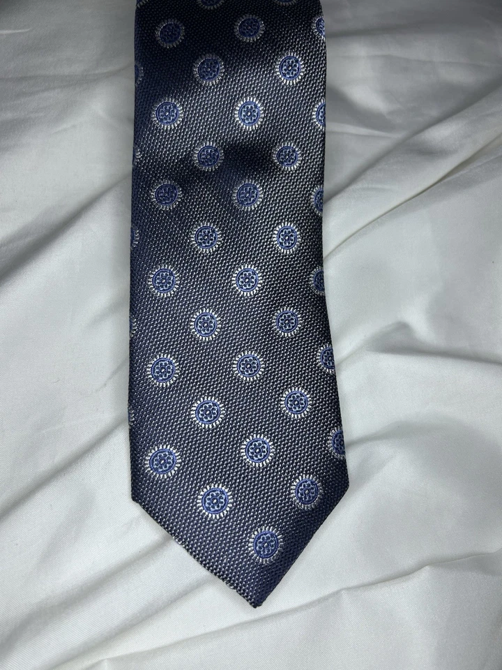 Corbata JoS A Bank 1905 hecha a mano de lujo 100 % seda nueva con etiquetas azul manchado Foto 2 de 4