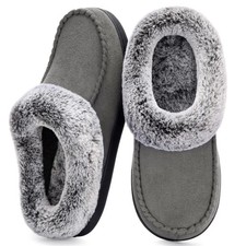 ULTRAIDEAS Women's Memory Foam House Slippers with Hard 7-8, Dark Grey