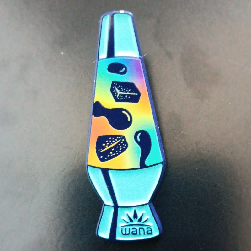 Wana Lava Lamp Design Enamel Pin, Rainbow Gradient Blue Multicolor