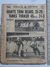 NEW YORK DAILY NEWS OCT 24 1949 FOOTBALL NFL AAC GIANTS BEARS COMPLETE NEWSPAPER