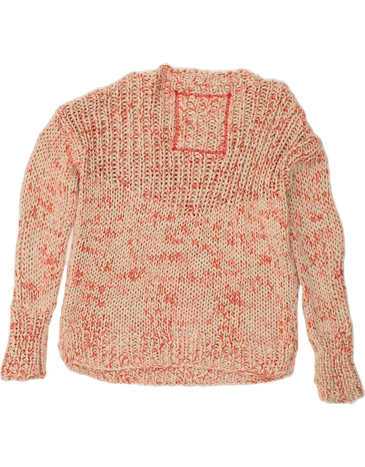 SUPERDRY Womens Crop Oversized Crew Neck Jumper Sweater UK 10 Small Red AM02 - Image 2 of 3