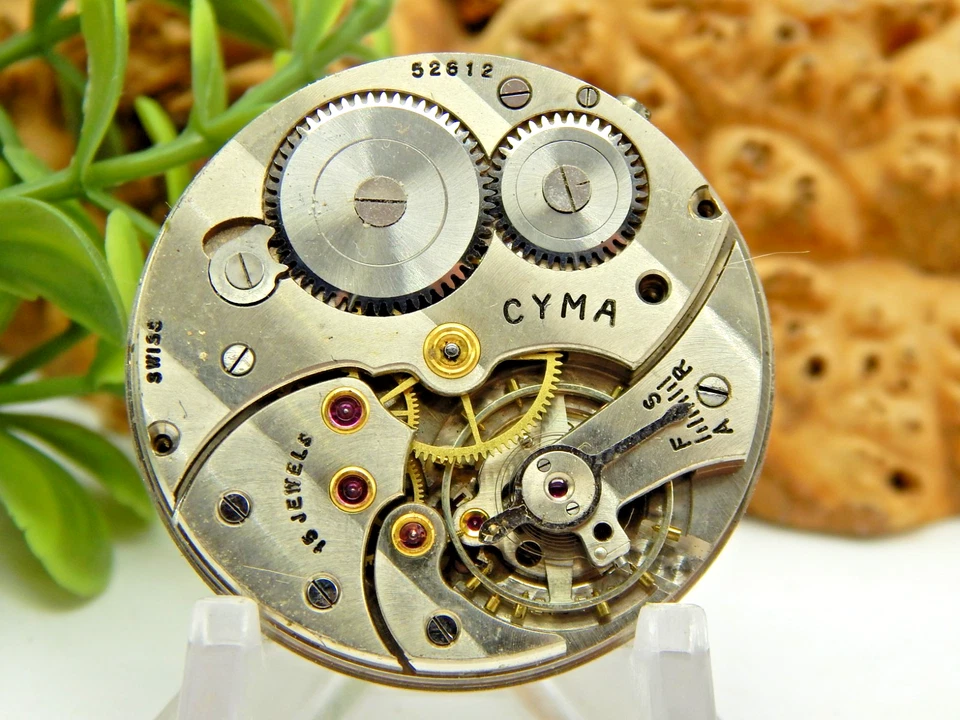 Antique Pocket watch movement CYMA Tavannes 15 jewel 12 size 37mm Open Face - Image 4 of 4