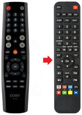 Afstandsbediening geschikt voor COBY RC-057