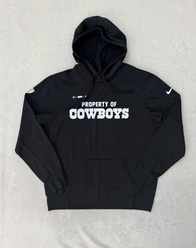 Nike Dallas Cowboys Sweatshirt Hoodie Mens Large Black NFL Football Dri Fit