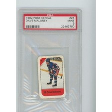 Dave Maloney PSA 9 1982 Post Cereal #26  New York Rangers NHL Ice Hokey