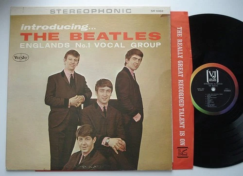 BEATLES Introducing VG+ VEE JAY Brackets STEREO 1964 Version 2 vinyl LP w/inner