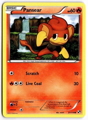 Pokemon TCG Pansear 21/114 Black and White Common LP