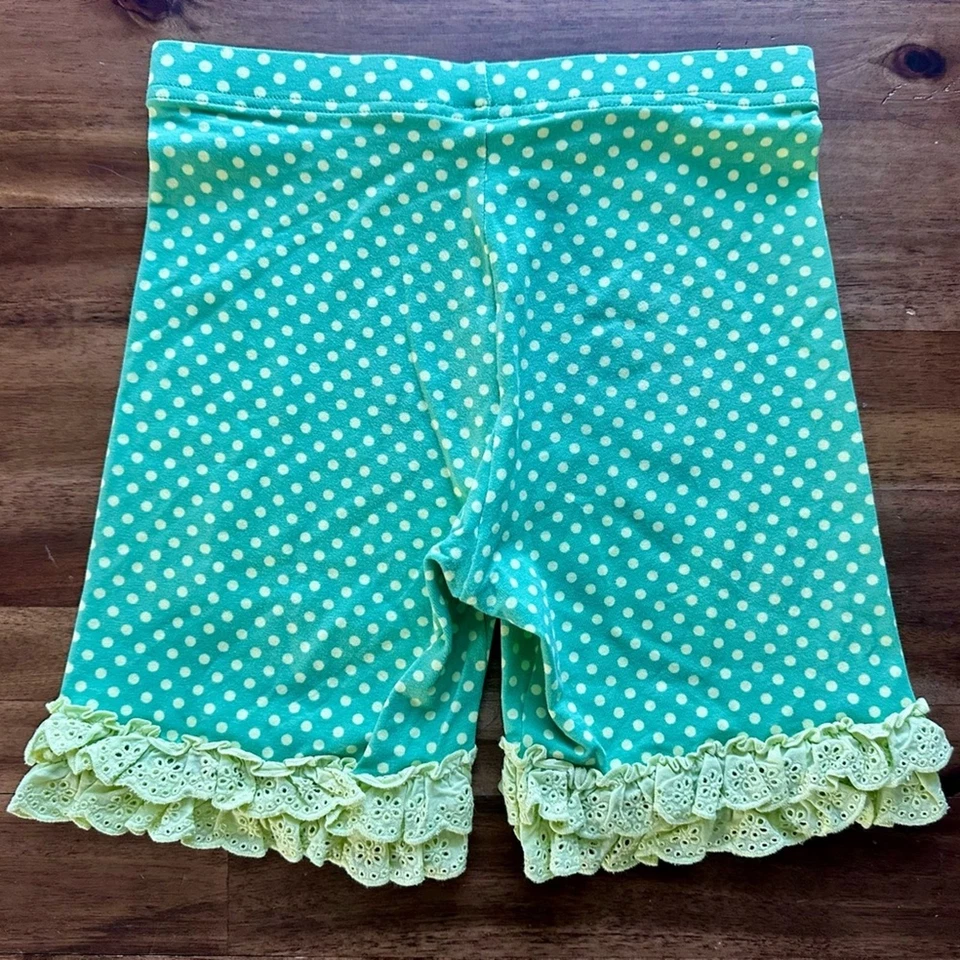 Maglia corta Matilda Jane Camp MJC Cross Country Shortie 12 verde a pois con volant - Immagine 3 di 4