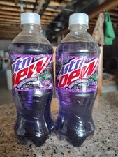 Mountain Dew Purple Thunder 2 Full 20 Oz Bottles Brand New Unopened BB 7-2022