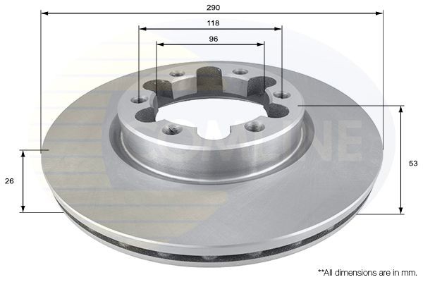 Brake Disc Front Fits Nissan Cabstar Cabstar E NT400 Cabstar COMLINE ADC0285V