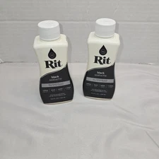 2 Rit All Purpose Liquid Dye, Black 8 fl oz Lot Of 2 Bottles