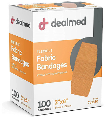 Dealmed Fabric Flexible Adhesive Bandages with 100 Count (Pack of 1) 