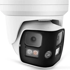 4K 8MP Dual Lens POE IP Camera 180° Panoramic Color Night Vision Metal Housing