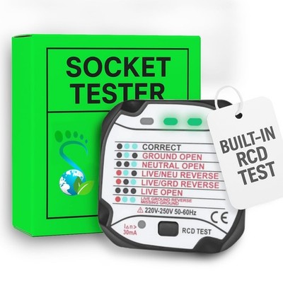 Steckdosentester für UK 240V Power Checks Live Neutral und Erdungssicherheit
