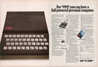 Sinclair ZX81 Computer Vintage 2pg Magazine Ad Print Early 80s Home PC