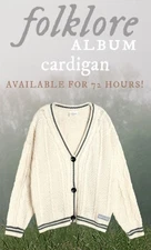 Taylor Swift Folklore Cardigan- The "Cardigan" Size L/XL -2025 Rerelease IN HAND