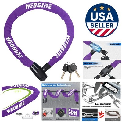 4mm Thick Security Chain Lock - Ultimate Theft Protection for Bikes