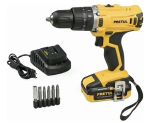 Pretul Cordless Hammer Drill Driver 20V Power Tool Kit Charger Yellow