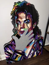 Custom Wood Art Michael Jackson King of Pop Wall Art Decor Painting Wood Plaque
