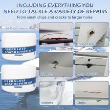 Marine Fiberglass Repair Kit Gel Coat Boat Epoxy Filler Scratches Cracks 200g