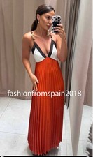ZARA NEW WOMAN BEADED PLEATED MIDI DRESS XS-XL 5029/260/330