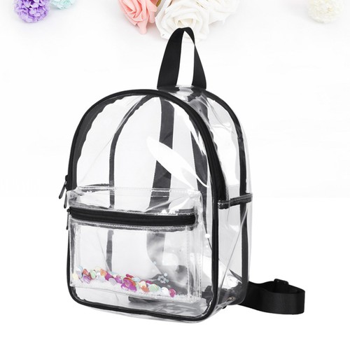 1PZ Zaino PVC Trasparente Impermeabile Borsa Scuola Borsa per Ragazze Studenti - Foto 7 di 11