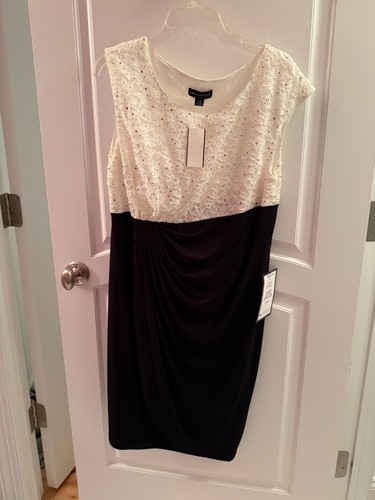 Connected Dress 14W Black Ivory Sequin Stretch Party Wedding Cruise NWT 100.00 - Picture 15 of 15