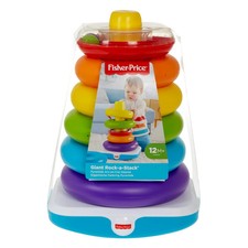 New Fisher Price Giant Rock-a-Stack 14   Tall Ring Stacking Toy 12M Multicolor