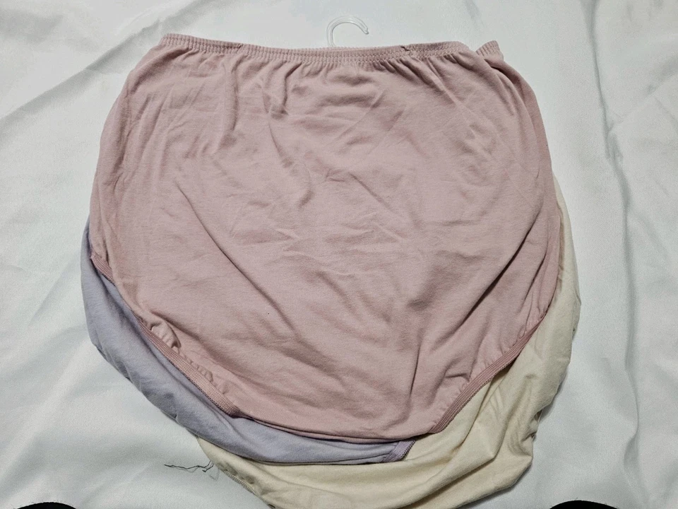 VANITY FAIR, ЖЕНЩИН НОВЫЙ РОЗОВЫЙ/ЛАВАНДА 3PK ХЛОПОК ПОЛНЫЙ КОМПЛЕКТ ТРУСИКОВ, РАЗМЕР 10/3XL - Изображение 4 из 4