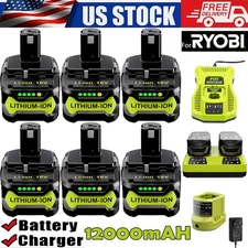 12 Ah For RYOBI P108 18V One Plus High Capacity Lithium-Ion Battery /Charger