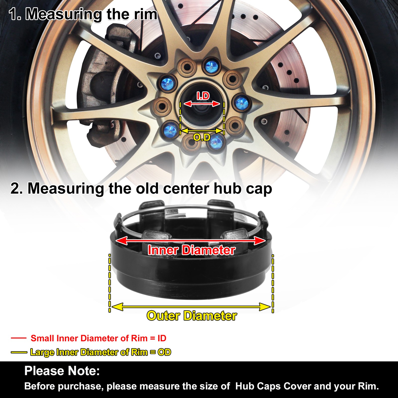 4pcs 63mm 66mm Wheel Center Hub Caps Hubcaps Covers Universal for Car Black