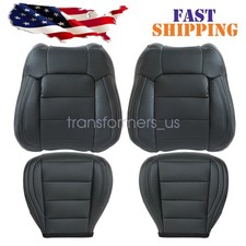 For 2015-2023 Ford Mustang Driver Passenger Bottom Top Leather Cover Black