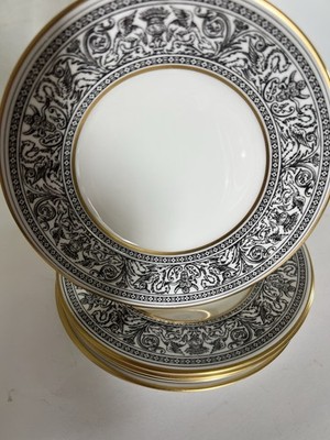 6 Wedgwood Florentine W4312 Gold Black Dragon Bread Butter Plates 6'' MINT NEW