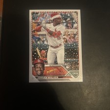 2023 Topps Holiday  Variation Jordan Walker #H154 Santa Hat, Candy Cane Bat (RC)