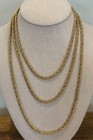 Vintate Monet Patent Pending Twisted Textured Woven Gold Tone Rope Chain 60”
