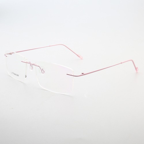 Ultra-Light Titanium Alloy Rimless Round Glasses Women Men Eyeglass Frames - Picture 23 of 24