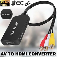 RCA to HDMI Converter, Analog Composite HDMI Adapter Compatible VCR,DVD,VHS