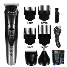 Kemei KM-1506 3-in-1 Hair Clipper Trimmer Shaver USB Rechargeable Nose Trimmer