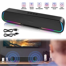 Wireless Surround Sound Bar 4 Speaker System BT Subwoofer TV Home Theater Remote