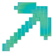 Minecraft Movie Iridescent Diamond Chrome Pickaxe Prop Costume Sword 15 NEW
