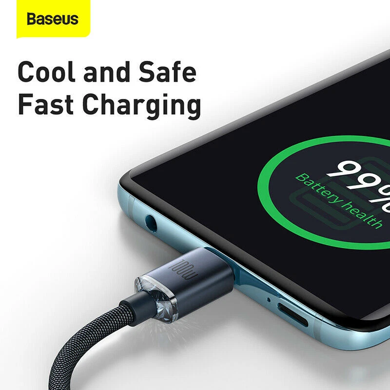 Baseus PD 100W Type-C USB C Fast Charging Data Cable For Samsung Huawei Xiaomi - Image 4 of 4
