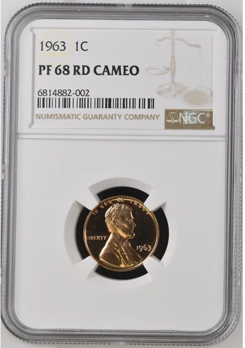 1963 Lincoln Memorial Cent Proof NGC PF 68 RD CAMEO PR68REDCAM Frosty Coin Penny