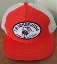 VTG MESH SNAPBACK PATCH TRUCKER FARMER HAT CAP LA PONDEROSA INN RAWLINS WYOMING