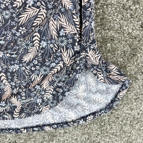 Loft Outlet Sz M Womens Blue Floral Top Keyhole Back Blouse Ruffle Cap Sleeves - Picture 5 of 11