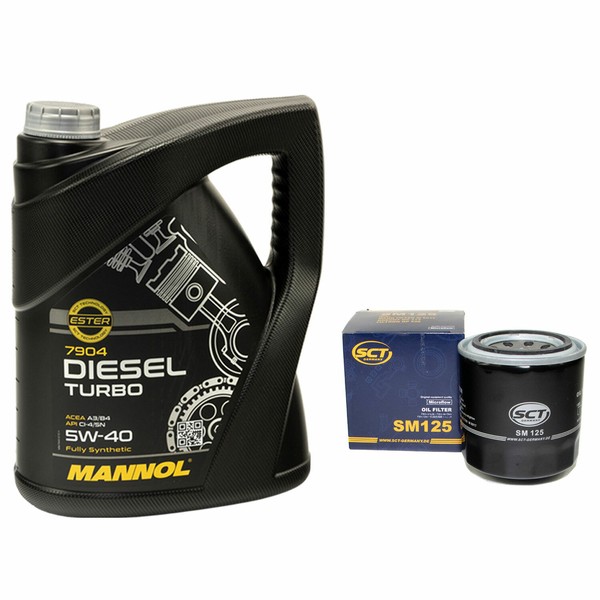 MotoröL Set 5W40 Diesel Turbo 5 Liter + ÖLfilter SM118 FüR Opel Renault Laguna-image