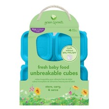 Green Sprouts Fresh Baby Food 4 Piece Unbreakable Cubes, Aqua, 2 Ounce