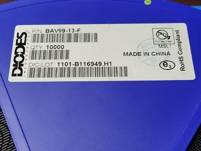 (100 PCS) BAV99-13-F DIODES INC. DIODE ARRAY GP 75V 300MA SOT23-3 ROHS
