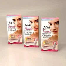 NADS 3 PK Facial Hair Removal Cream Soothing Calendula and Almond Oil 0.99oz 444