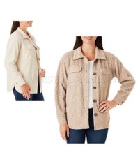 NEW WOMENS MEMBER'S MARK SOFT FEEL RELAXED FIT BUTTON UP PLUSH SHACKET VARIETY